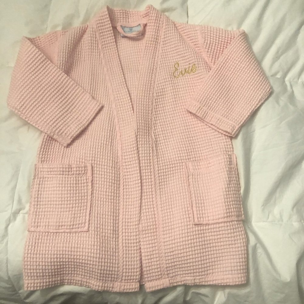 Monogrammed Pink Waffle Robe (Evie)